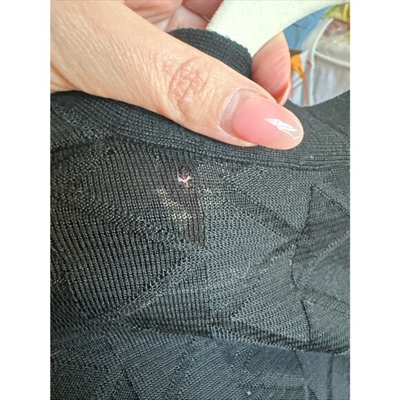 M Missoni Black Chevron Pattern Rib Trim Open Front Knit Wool Cardigan Medium - Picture 8 of 8